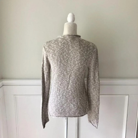 Hollister Crew Neck Burnout Pocket Sweater Tan XS - Picture 4 of 5